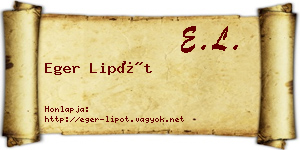 Eger Lipót névjegykártya