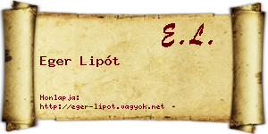Eger Lipót névjegykártya